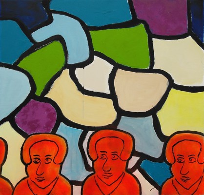 Weltraum, oil on canvas, 80 x 80 cm (2018)