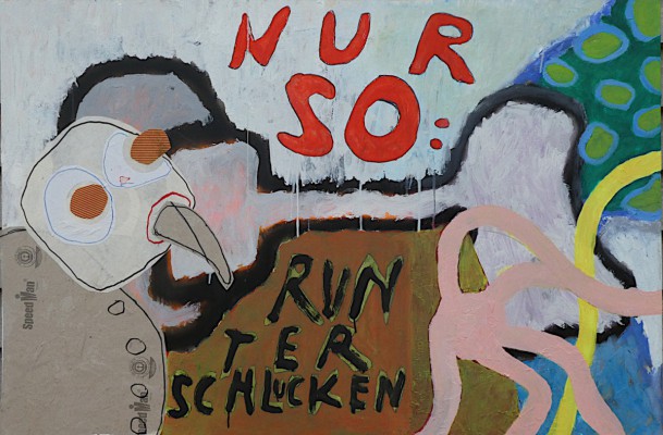 yocap 250121, mixed media on plastic, 120 x 80 cm (2021)