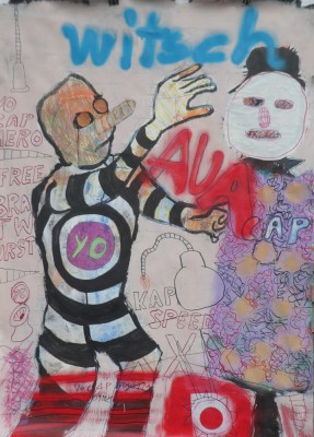 yocap, mixed media on paper, 100 x 150 cm (2020)